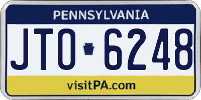 PA license plate JTO6248