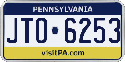 PA license plate JTO6253
