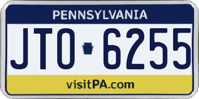 PA license plate JTO6255