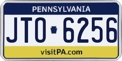 PA license plate JTO6256