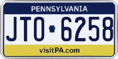 PA license plate JTO6258
