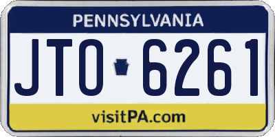 PA license plate JTO6261