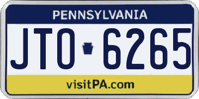 PA license plate JTO6265