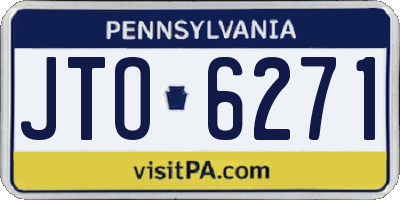 PA license plate JTO6271