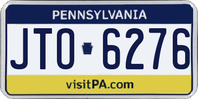 PA license plate JTO6276