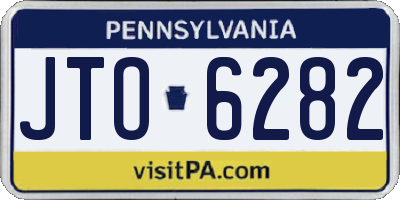 PA license plate JTO6282