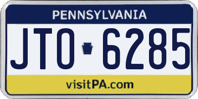 PA license plate JTO6285