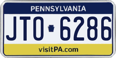 PA license plate JTO6286