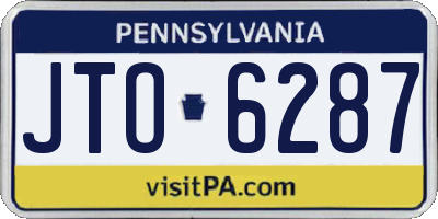 PA license plate JTO6287