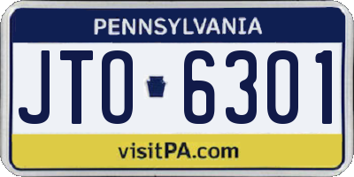 PA license plate JTO6301