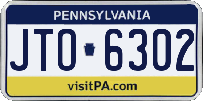 PA license plate JTO6302
