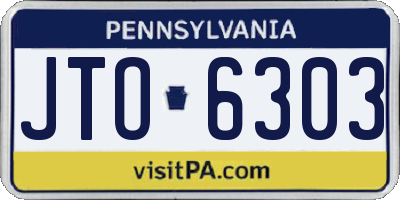 PA license plate JTO6303