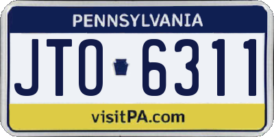 PA license plate JTO6311