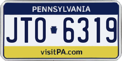 PA license plate JTO6319