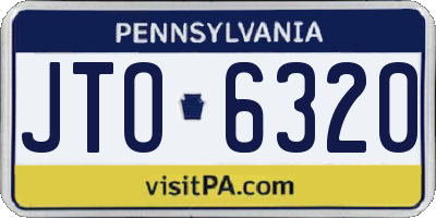 PA license plate JTO6320