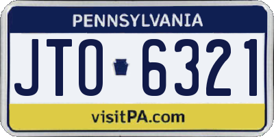 PA license plate JTO6321