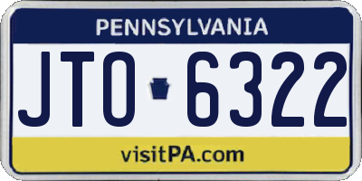 PA license plate JTO6322