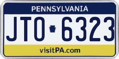 PA license plate JTO6323
