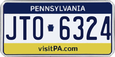 PA license plate JTO6324