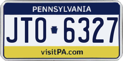 PA license plate JTO6327