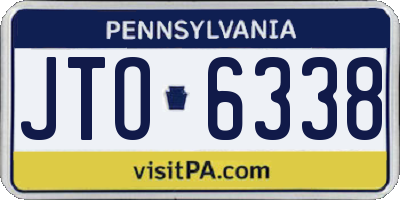 PA license plate JTO6338