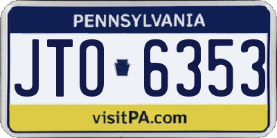 PA license plate JTO6353