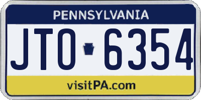 PA license plate JTO6354