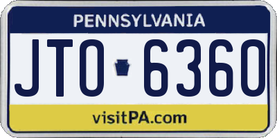 PA license plate JTO6360