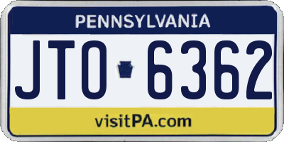 PA license plate JTO6362