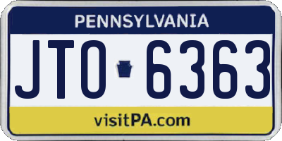 PA license plate JTO6363