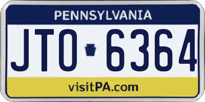 PA license plate JTO6364