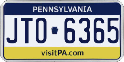 PA license plate JTO6365