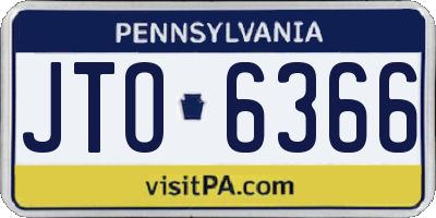 PA license plate JTO6366