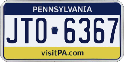 PA license plate JTO6367