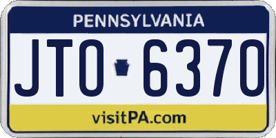 PA license plate JTO6370