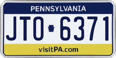 PA license plate JTO6371
