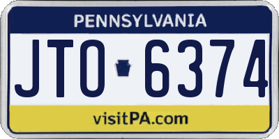 PA license plate JTO6374