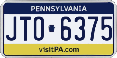 PA license plate JTO6375