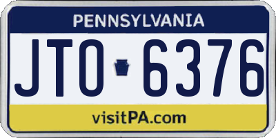 PA license plate JTO6376