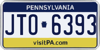 PA license plate JTO6393