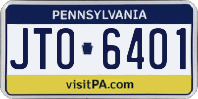 PA license plate JTO6401