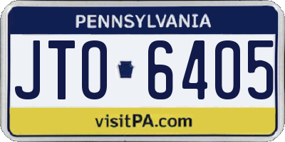 PA license plate JTO6405