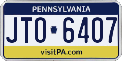 PA license plate JTO6407