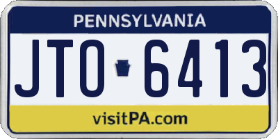 PA license plate JTO6413