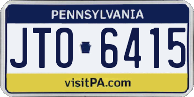 PA license plate JTO6415