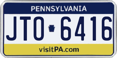 PA license plate JTO6416