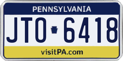 PA license plate JTO6418