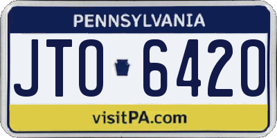 PA license plate JTO6420