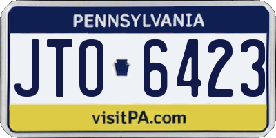 PA license plate JTO6423
