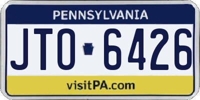 PA license plate JTO6426